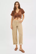 RISEN High Rise Crop Barrel Cordurory Pants - Your Second Look