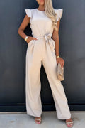 Round Neck Cap Sleeve Jumpsuit - Your Second Look
