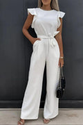Round Neck Cap Sleeve Jumpsuit - Your Second Look