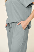 Round Neck Short Sleeve T-Shirt and Wide Leg Pants - Your Second Look