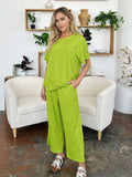 Round Neck Short Sleeve T-Shirt and Wide Leg Pants - Your Second Look