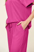 Round Neck Short Sleeve T-Shirt and Wide Leg Pants - Your Second Look