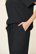 Round Neck Short Sleeve T-Shirt and Wide Leg Pants - Your Second Look