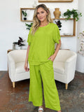 Round Neck Short Sleeve T-Shirt and Wide Leg Pants - Your Second Look