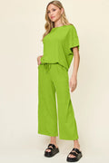 Round Neck Short Sleeve T-Shirt and Wide Leg Pants - Your Second Look