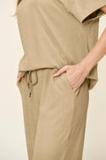 Round Neck Short Sleeve T-Shirt and Wide Leg Pants - Your Second Look
