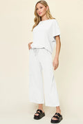 Round Neck Short Sleeve T-Shirt and Wide Leg Pants - Your Second Look