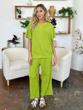 Round Neck Short Sleeve T-Shirt and Wide Leg Pants - Your Second Look
