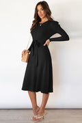 Round Neck Tie Waist Sweater Dress - Your Second Look