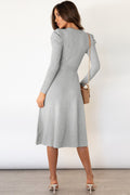 Round Neck Tie Waist Sweater Dress - Your Second Look