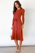 Round Neck Tie Waist Sweater Dress - Your Second Look