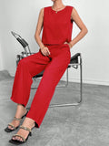 Round Neck Top and Pants Set - Your Second Look