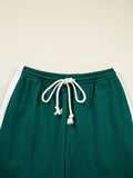 Round Neck Top and Stripe Detail Drawstring Pants Set - Your Second Look