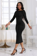 Ruched Boat Neck Midi Dress - Your Second Look