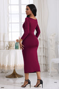 Ruched Boat Neck Midi Dress - Your Second Look