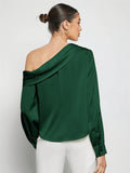 Ruched One Shoulder Long Sleeve Top - Your Second Look