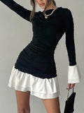 Ruffle Hem Long Sleeve Mini Dress - Your Second Look