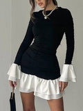 Ruffle Hem Long Sleeve Mini Dress - Your Second Look