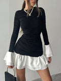 Ruffle Hem Long Sleeve Mini Dress - Your Second Look