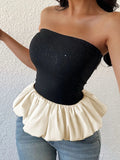 Ruffled Bubble Hem Tube Top - Your Second Look