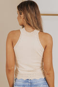 Scalloped Openwork Grecian Neck Tank - Your Second Look