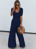 Scoop Neck Short Sleeve Jumpsuit - Your Second Look