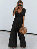 Scoop Neck Short Sleeve Jumpsuit - Your Second Look