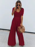 Scoop Neck Short Sleeve Jumpsuit - Your Second Look