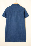 Sequin Football Cheer Patches Game Day Denim Mini Dress - Your Second Look