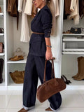 Single - Breasted Blazer and Jeans Denim Set - Your Second Look
