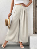 Slit Wide Leg Pleated Pants - Your Second Look