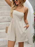 Smocked Back Spaghetti Strap Romper - Your Second Look