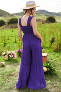 Smocked Bodice Tie Belt Jumpsuit - Your Second Look