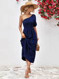 Smocked One - Shoulder Midi Dress - Your Second Look