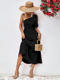 Smocked One - Shoulder Midi Dress - Your Second Look