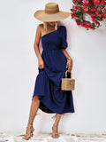Smocked One - Shoulder Midi Dress - Your Second Look