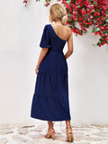 Smocked One - Shoulder Midi Dress - Your Second Look