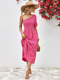 Smocked One - Shoulder Midi Dress - Your Second Look