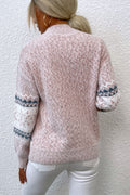 Snowflake Pattern Mock Neck Sweater - Your Second Look