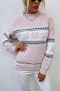 Snowflake Pattern Mock Neck Sweater - Your Second Look