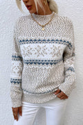 Snowflake Pattern Mock Neck Sweater - Your Second Look