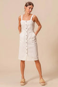 SO ME Button Down Pocket Front Pinafore Dress - Your Second Look