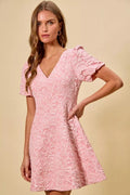 SO ME Floral Jacquard Fit And Flare Daily Mini Dress - Your Second Look