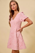 SO ME Floral Jacquard Fit And Flare Daily Mini Dress - Your Second Look