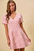 SO ME Floral Jacquard Fit And Flare Daily Mini Dress - Your Second Look