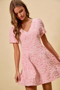 SO ME Floral Jacquard Fit And Flare Daily Mini Dress - Your Second Look
