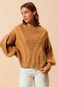 So Me Loose Fit Textured Cable Sweater - Your Second Look