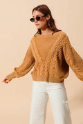So Me Loose Fit Textured Cable Sweater - Your Second Look