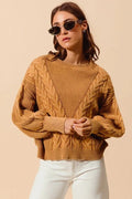 So Me Loose Fit Textured Cable Sweater - Your Second Look