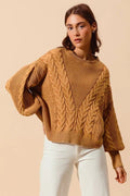 So Me Loose Fit Textured Cable Sweater - Your Second Look